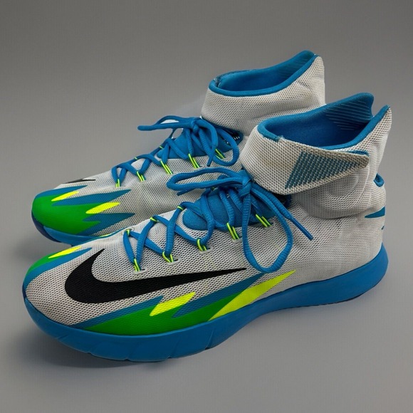 Nike Zoom HyperRev White‎ Vivid Blue Men 12.5 2013 Basketball High Top